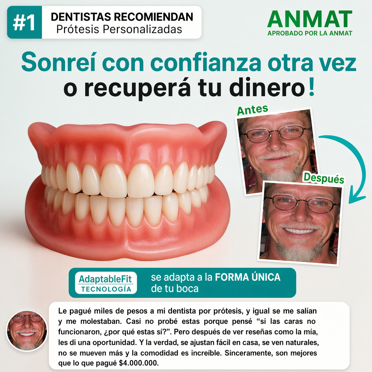 🎁🌎Ends Today: 70% OFF! ⏰meleval® Medical Full Denture with Strong Suctiond🦷Obtain American Dental Association (ADA) Certification
